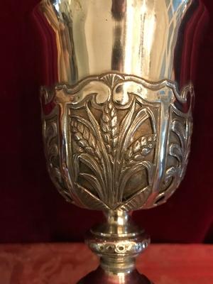 Chalice Complete With Paten style Baroque en full silver, France 18 th century