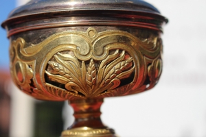 Ciborium style baroque en silver, France 19th century