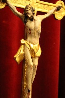 Cross + Corpus style Baroque en hand-carved wood polychrome / Gilt, Southern Germany 18th century