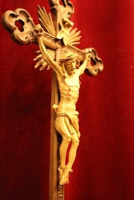 Cross + Corpus style Baroque en hand-carved wood , Southern Germany 19th century