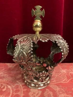 Crown style Baroque en full silver, Belgium 19th century