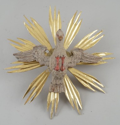 Holy Spirit - Dove  style Baroque en hand-carved wood polychrome, Southern Germany 19th century