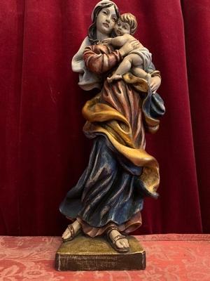 Madonna  style Baroque en wood polychrome, Southern Germany 20th century