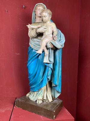 Madonna & Child style Baroque en Hand - Carved Wood Polychrome, France 18th century