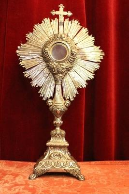 Monstrance style Baroque en full silver, Belgium 18 th century