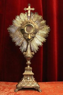 Monstrance style Baroque en full silver, Belgium 18 th century