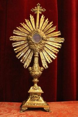 Monstrance style Baroque en full silver, Belgium 18 th century