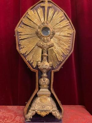 Monstrance style Baroque en Brass / Gilt, France 19 th century ( Anno 1835 )