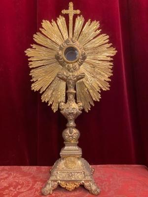 Monstrance style Baroque en Brass / Gilt, France 19 th century ( Anno 1835 )