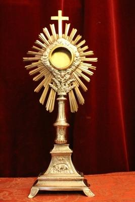 Monstrance style Baroque en Brass / Bronze / Silvered - Plated, Belgium 18 th century