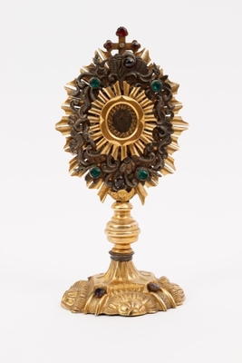 Ostensorium - Reliquary - Relic Of The True Cross Brass - Silver - Gilt / Gem-Stones style Baroque en  SILVER - GILT / GEM-STONES, Austria 18 th century (1755)