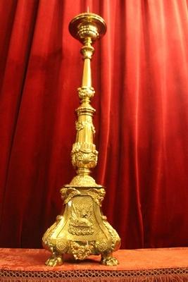 Pascal Candlestick style Baroque en Bronze / Gilt, France 19th century