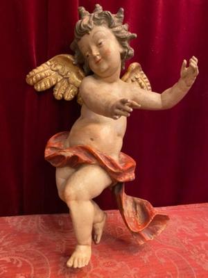 Putto  style Baroque en Hand - Carved Wood Polychrome, Southern Germany 20th century