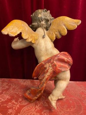 Putto  style Baroque en Hand - Carved Wood Polychrome, Southern Germany 20th century