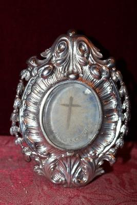 Relic True Cross  style Baroque en full silver, Dutch 19th century