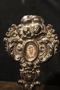 Reliquary style baroque en wood / silver, Italy 18 th century