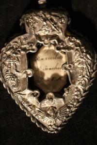 Reliquary style baroque en full silver, Italy 17 th century