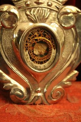 Reliquary Ex Ossibus St. Donatus style baroque en full silver, Belgium 18 th century