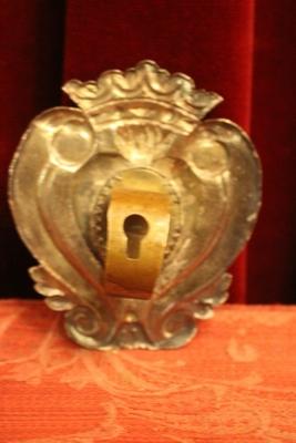 Reliquary Ex Ossibus St. Donatus style baroque en full silver, Belgium 18 th century