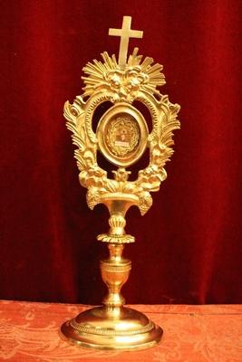 Reliquary Relic Of The True Cross style Baroque en Bronze, Belgium 19