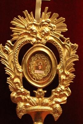 Reliquary Relic Of The True Cross style Baroque en Bronze, Belgium 19