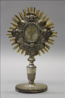 Reliquary  Relic Of The True Cross style Baroque en silver, 18 th century