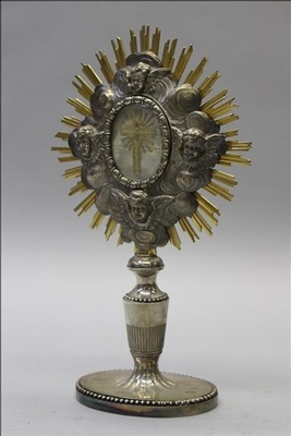 Reliquary  Relic Of The True Cross style Baroque en silver, 18 th century