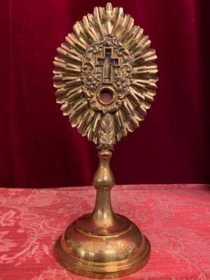 1 Baroque Reliquary – Relic Of The True Cross With Original Documentation / Base Restored