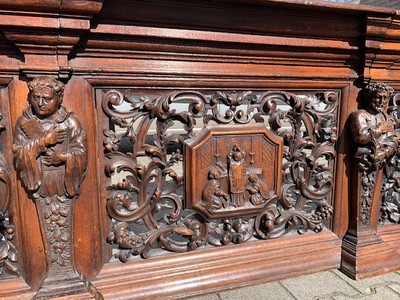 Extremely High Quality Fully Hand-Carved Communion-Rail style BAROQUE-ROCOCO en Wood Oak, Belgium 18th century