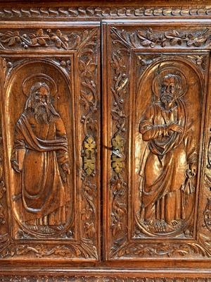 Sacristy - Cabinet Imaginations Agnus Dei St. Peter & St. Paul style Baroque en Fully hand - carved Oak wood, Belgium 18 th century