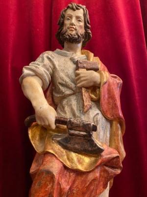 St. Joseph Statue  style Baroque en wood polychrome, Southern Germany 20th century