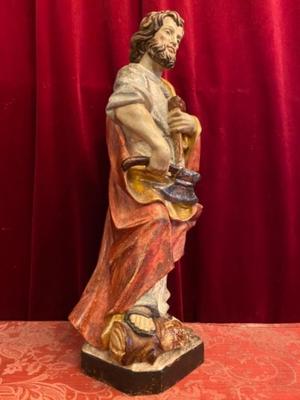 St. Joseph Statue  style Baroque en wood polychrome, Southern Germany 20th century