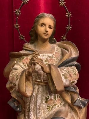 St. Mary Statue style Baroque en plaster polychrome, France 19th century