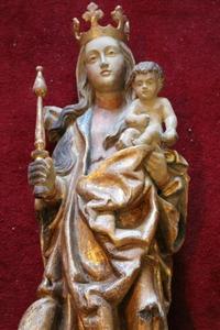 St. Mary With Child style baroque en wood polychrome, Southern Germany 20th century