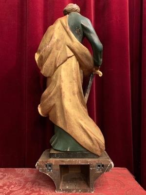 St. Paul Statue style Baroque en wood polychrome, Southern Germany 20th century