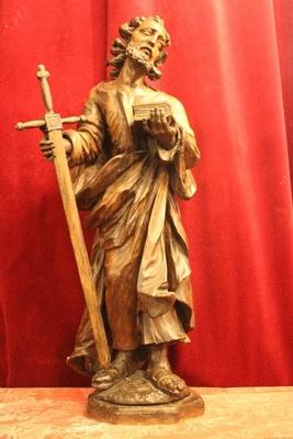 St. Paulus High Quality style Baroque en hand-carved wood , Belgium 18th century ( anno 1740 )