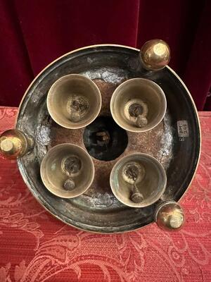 Altar - Bell 4 Bells  style Baroque - Style en Brass / Bronze , Belgium  19 th century ( Anno 1825 )