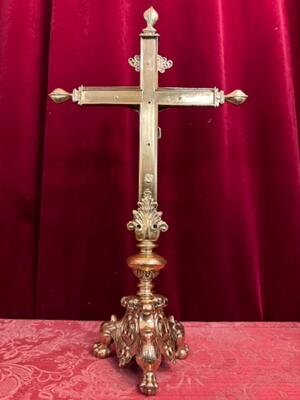 Altar - Cross style Baroque - Style en Bronze / Polished and Varnished, Belgium  19 th century ( Anno 1865 )