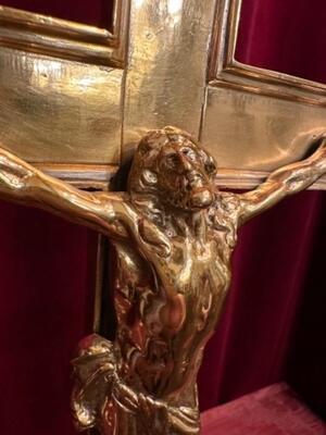 Altar - Cross style Baroque - Style en Bronze / Polished and Varnished, Belgium  19 th century ( Anno 1865 )