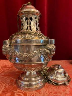 Censer  style Baroque - Style en Brass Silver Plated, Belgium 19 th century ( 1835 )