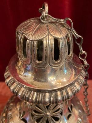 Censer Full Silver style BAROQUE-STYLE  en Full - Silver, Belgium 19 th century ( Anno 1850 )