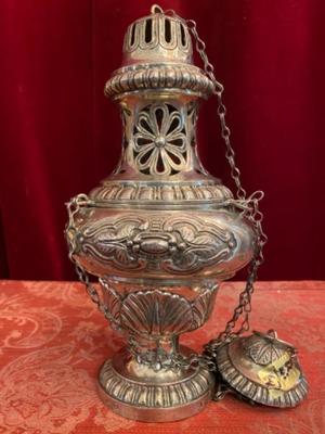 Censer Full Silver style BAROQUE-STYLE  en Full - Silver, Belgium 19 th century ( Anno 1850 )