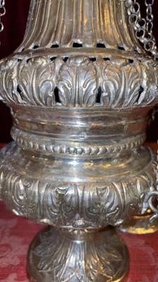 Censer Full Silver style BAROQUE-STYLE en Full - Silver, Belgium 18 th century ( Anno 1740 )