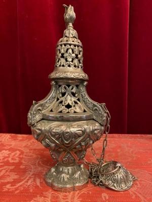 Censer Full Silver style BAROQUE-STYLE en Full - Silver, Belgium 19 th century ( Anno 1820 )