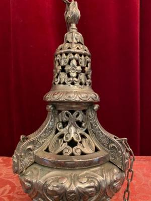 Censer Full Silver style BAROQUE-STYLE en Full - Silver, Belgium 19 th century ( Anno 1820 )