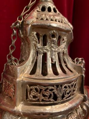 Censer Full Silver style BAROQUE-STYLE en Full - Silver, Belgium 18 th century ( Anno 1790 )