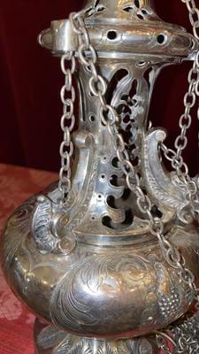 Censer Full Silver style BAROQUE-STYLE en Full - Silver, Belgium 19 th century ( Anno 1810 )