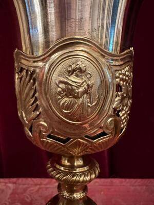 Chalice style Baroque - Style en Full - Silver / Gilt, Belgium  19 th century ( Anno 1835 )