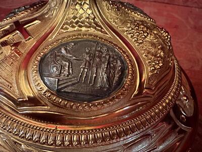 Chalice style Baroque - Style en Full - Silver / Gilt / Medallions /  Silver Marks Present, France 19 th century ( Anno 1845 )