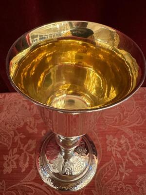 Chalice  style Baroque - Style en Full Silver Cuppa Gilt Inside / Polished & Varnished, Belgium  19 th century ( Anno 1850 )